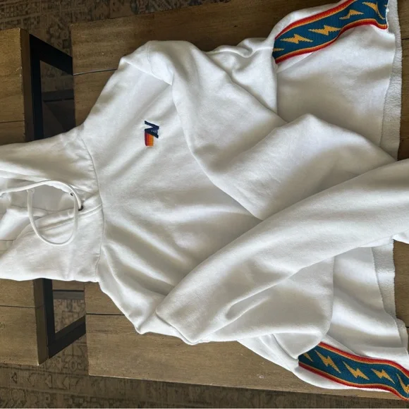 Aviator Nation White Cropped Hoodie size XS - Picture 3 of 7